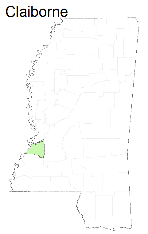 State map highlighting Claiborne County