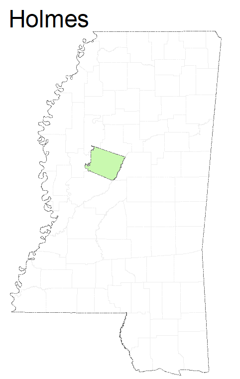 State map highlighting Holmes County