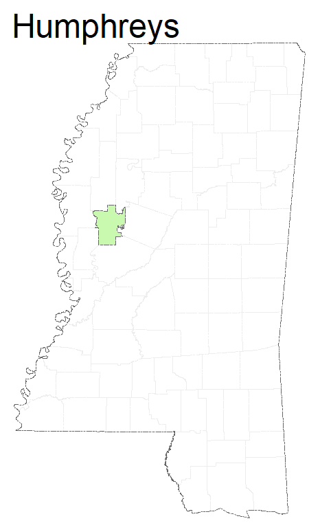State map highlighting Humphreys County