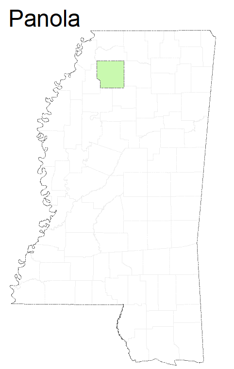 State map highlighting Panola County