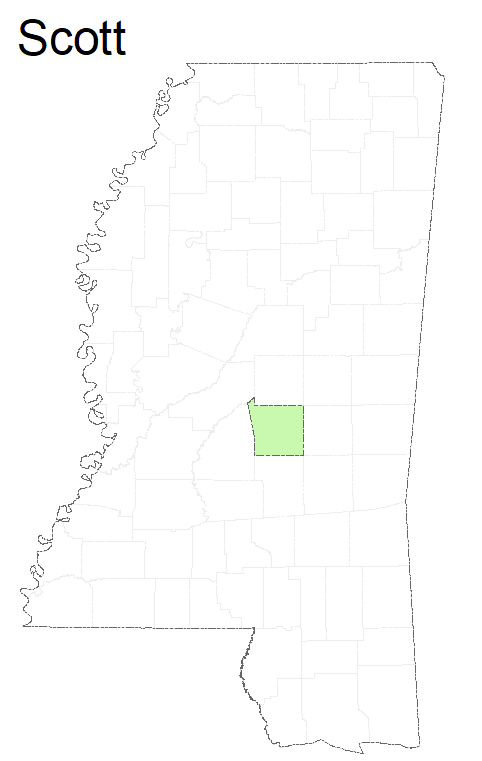 State map highlighting Scott County