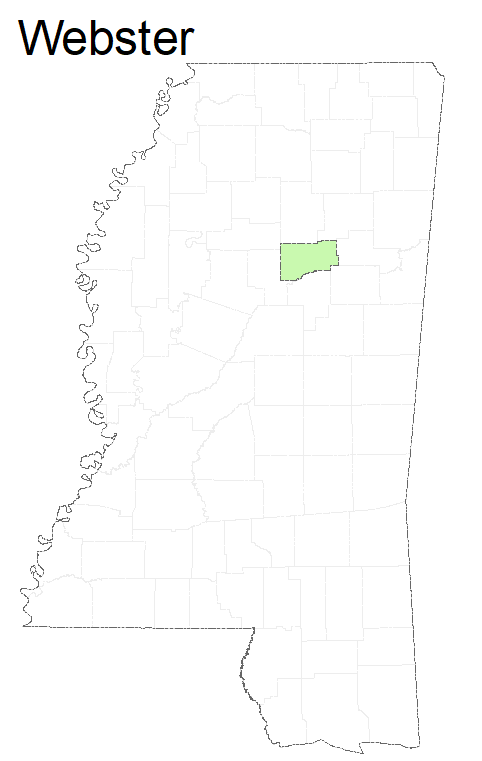 State map highlighting Webster County