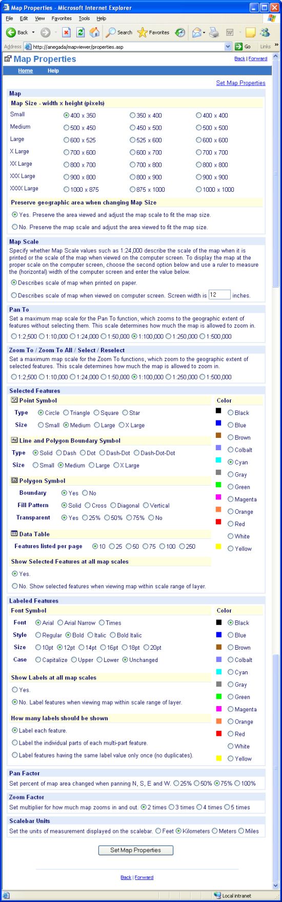 Map Properties